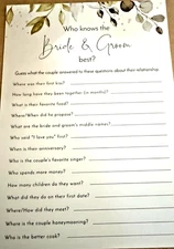 Bridal Shower Games (double sided)-80pc/who knows them better, scattergories  