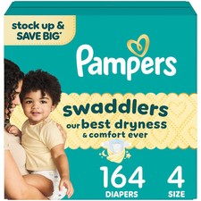 Pampers Swaddlers Sensitive Disposable Diapers Massive Pack - Size 4 - 164ct 0.28 per diaper