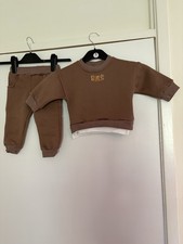 9-12 Months Boy Girl Bear Brown Jumper And Joggers Set With Pocket New Tags Bx 6