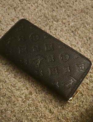 Louis Vuitton Black Monogram Zip-Around Long Wallet for Women, Zipper Logo