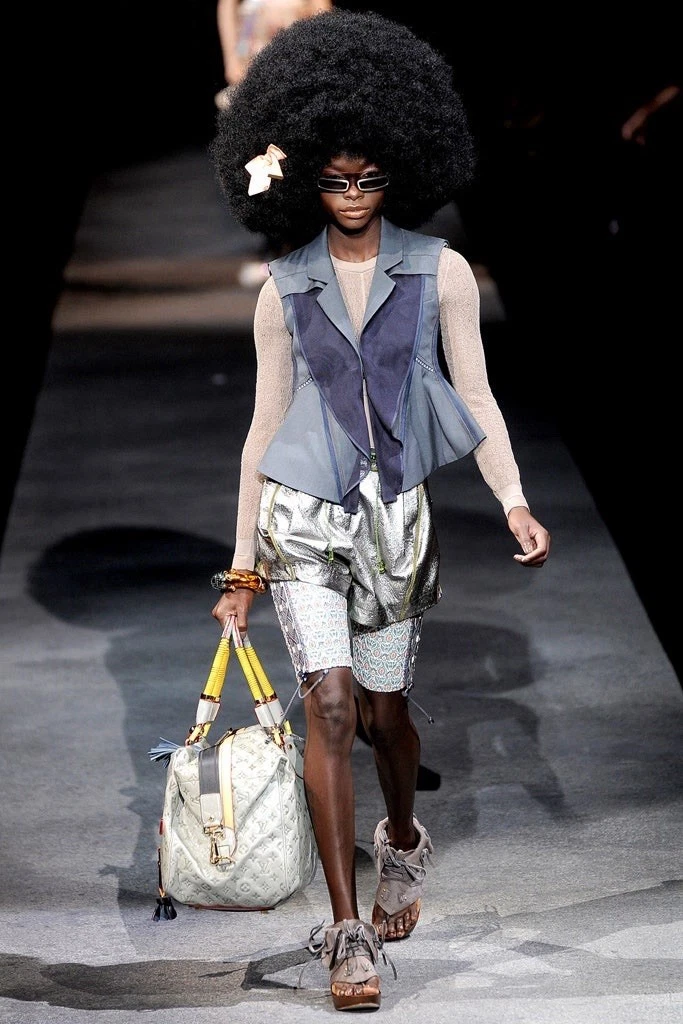 LOUIS VUITTON TRAINER Sandali donna Louis Vuitton Runway primavera 2010 in legno di vitello e pelo di vitello misura 38 5