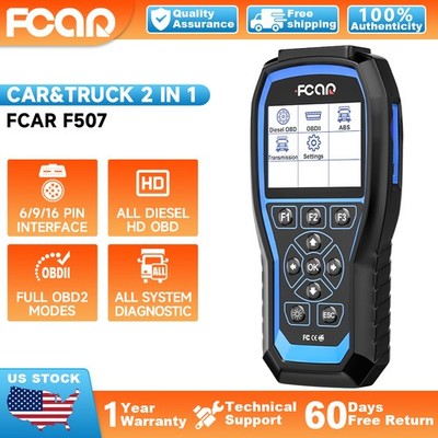 FCAR F507 Car Diesel Heavy Duty Truck Diagnostic Scanner TCM Test ABS Bleeding