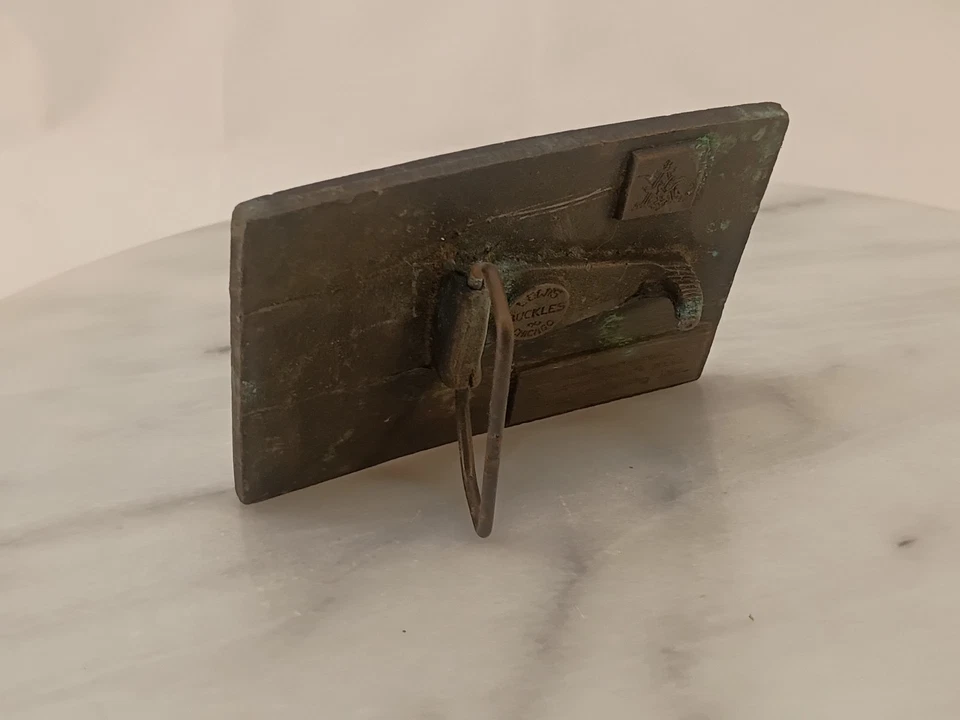  DE COLECCIÓN AÑOS 70 **CERVEZA BUDWEISER LAGER GENUINA** HEBILLA DE CINTURÓN PUBLICITARIA Foto 4 de 4