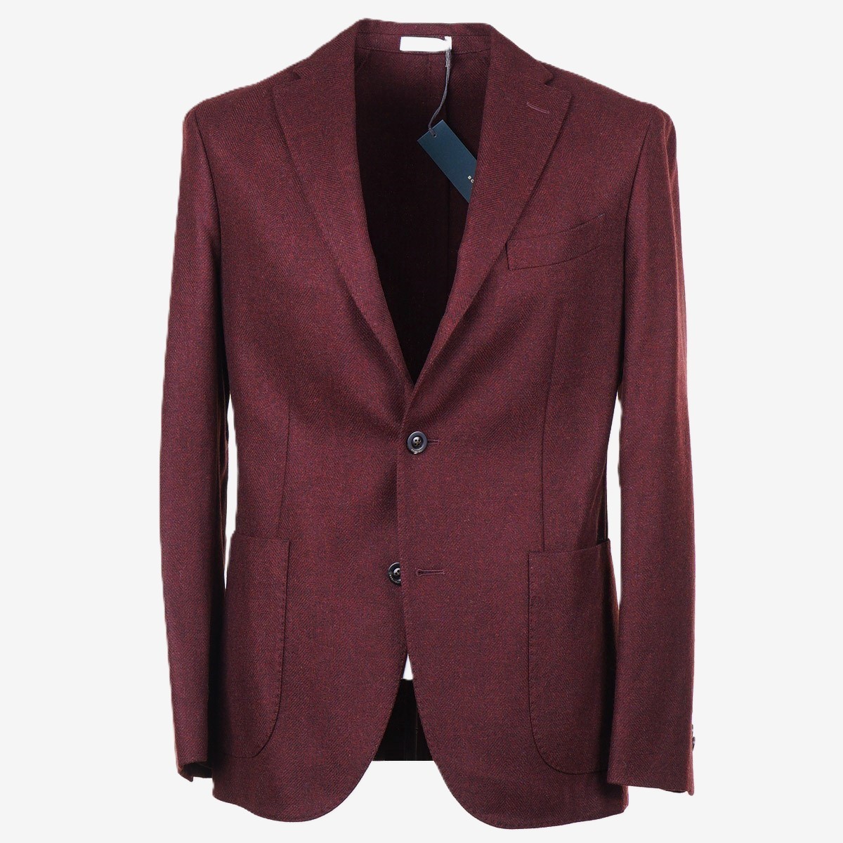 Boglioli Burgundy Woven Herringbone Wool 'K Jacket' Sport Coat 38