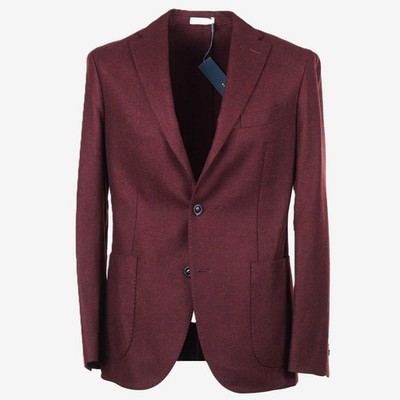 Boglioli Burgundy Woven Herringbone Wool 'K Jacket' Sport Coat 38