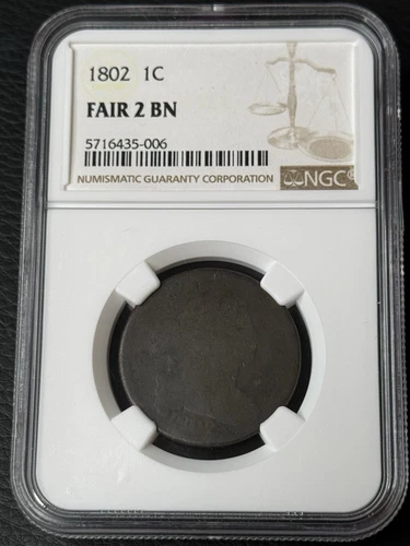 1802 Draped Bust Large Cent 1C NGC FAIR 2 BN Low Ball