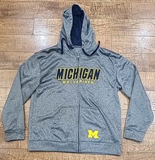 Champion University Of Michigan Wolverines Full Zip Embroidered Hoodie Size L