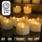 24Pcs LED Tea Lights Flameless Flicker With Timer Candles Lamp Battery Operated