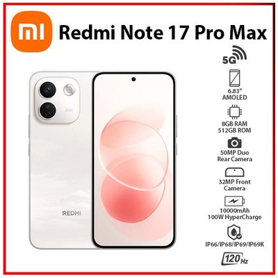 Redmi Note 17 Pro Max 8+512GB CLOUD BLUSH Dual SIM Unlocked Android Cell Phone