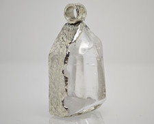 Vintage Bergkristall 835Silber Anhänger Handarbeit Fantasieschliff 30,8Gr schwer