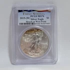 2015-(W) $1 American Silver Eagle PCGS MS70 FIRST STRIKE Struck At West Point