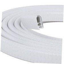 Rubber Edge Trim, U Channel Edge Trim with Metal Clips Edge Guard 16 Feet White