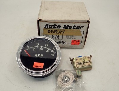 Vintage Autometer 4,000 RPM Tachometer Model 874-1 w/ Sender New In Box 4K  Tach