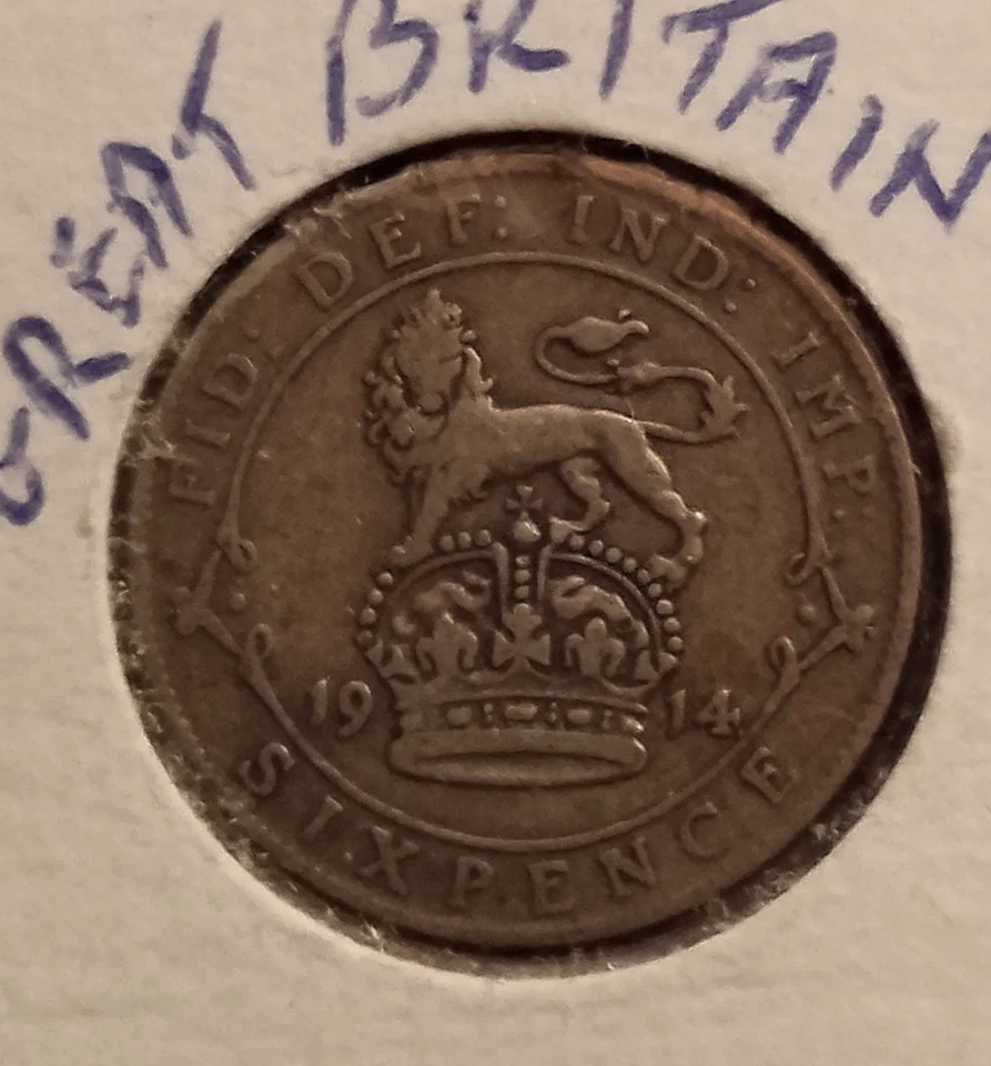 1914 GV Silver Six Pence Coin - Image 2 of 2