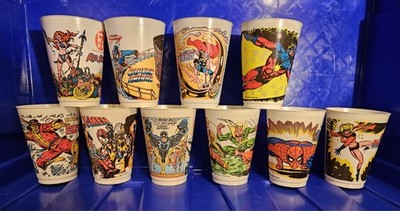 Vintage 1977 Marvel Comics 7-11 Super Hero Plastic Slurpee Cups - You choose!!!