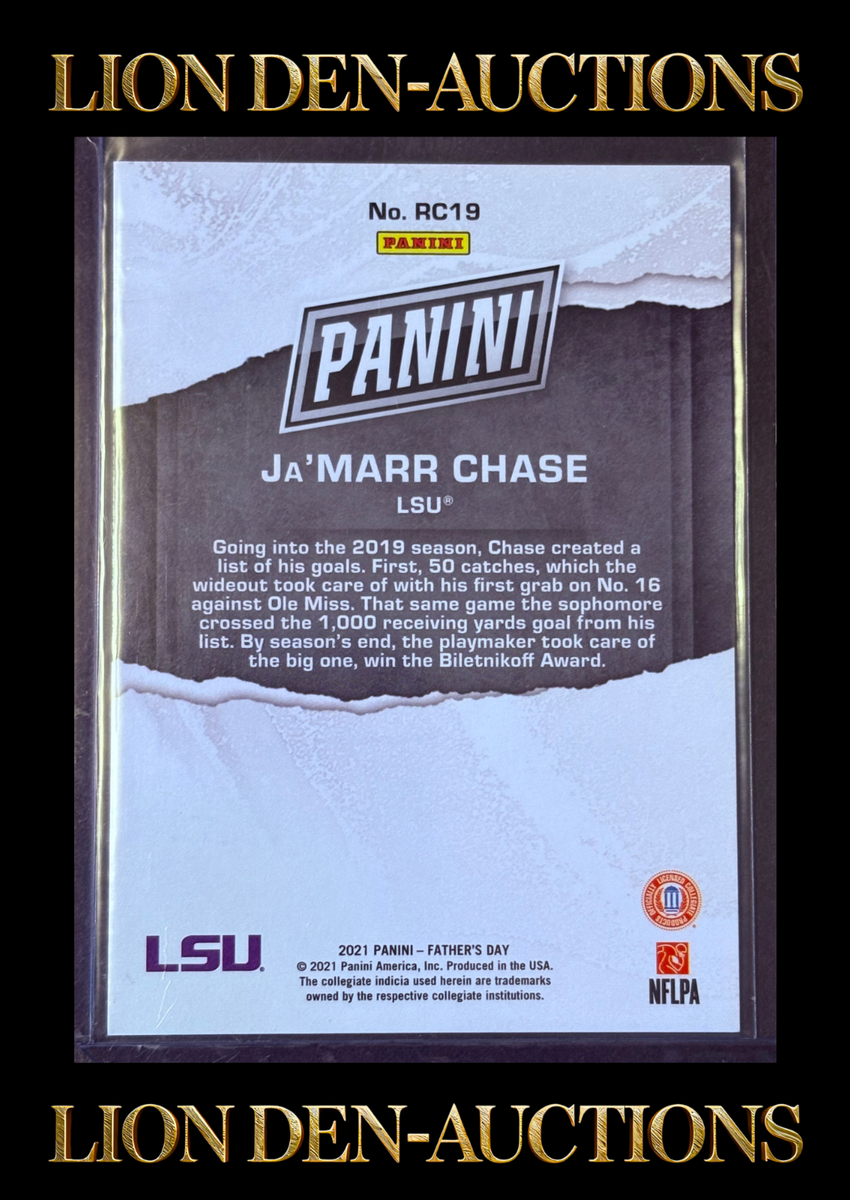 Ja'Marr Chase 2021 Panini Fathers Day Rainbow Spokes Jersey# 01/99