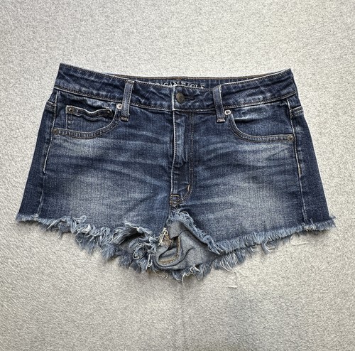 American Eagle Shorts Womens 8 Blue Denim Festival Distressed Normcore Ladies