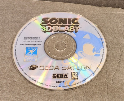 Sonic 3D Blast (Sega Saturn, 1996) Disc Only WON'T READ DISC AS IS GREAT COND.