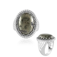 Cavill Apachengold Silberring 14,204Ct Oval Cabochon 925 Sterling Silber Platin