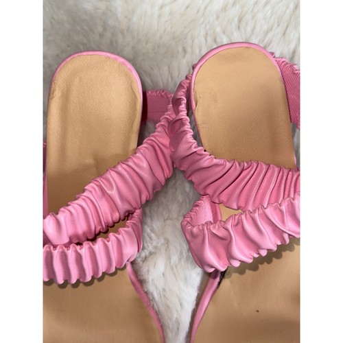 Pink open toe Gold accent chain Heel size 9.5 - Picture 4 of 8