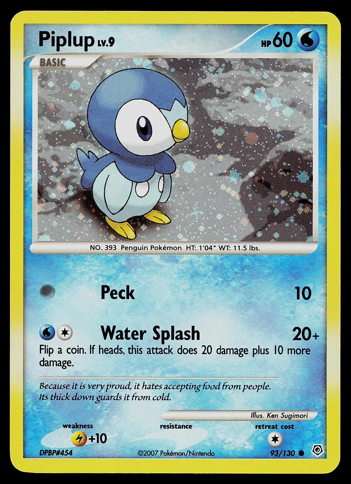 Pokemon Card - Piplup Diamond & Pearl 093/130 Holo Cosmos Holo