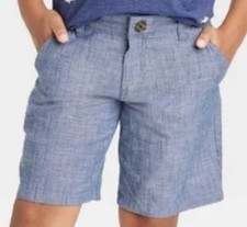 Cat  Jack Flat Front Shorts NEW Size 7 Blue School Uniform NWT