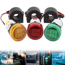 AC Voltage Current Monitor Meters with LED Display Pack of Three Units