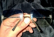 CHANEL 4017 Women s Rimless Rectangular Sunglasses Blue/GreyGradient UV400 55mm