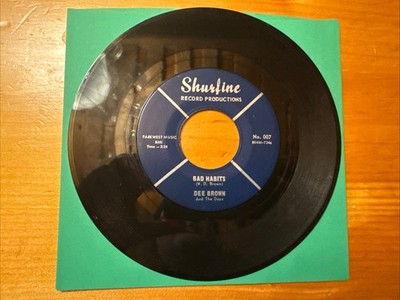 Dee Brown   Bad Habits/You Must Be Mary 1964 Shurfine 007 45 7  Vinyl NM-