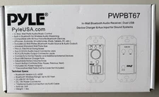 PYLE PWPBT67 In-Wall Bluetooth Audio Receiver, Dual USB Device Charger & Input