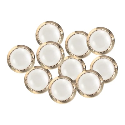 10Stk Gold Weiß Perlmutt Knöpfe 25mm 0.49" Höhe Nähknopf Stil D - Bild 1 von 4