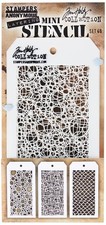 Tim Holtz - Stampers Anon 3 EA. Tim holtz layered MINI STENCIL SET 46, us:...