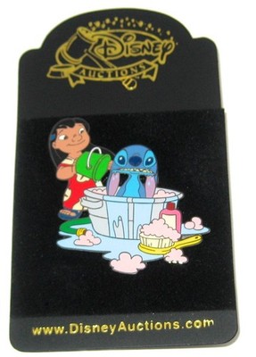 New LE Disney Auctions Pin Lilo & Stitch Bath Story Time Soap Bubbles RARE 2005