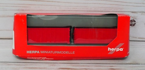 Herpa Promotex 053884, contenedores de volteo enrollables (2), rojo, escala 1/87 HO | Zustand: New