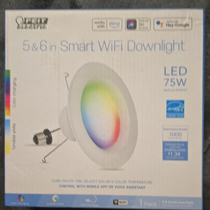 Feit Electric Smart WiFi LED Downlight 5 & 6" RGBW 75W Model LEDR6/RGBW/AG