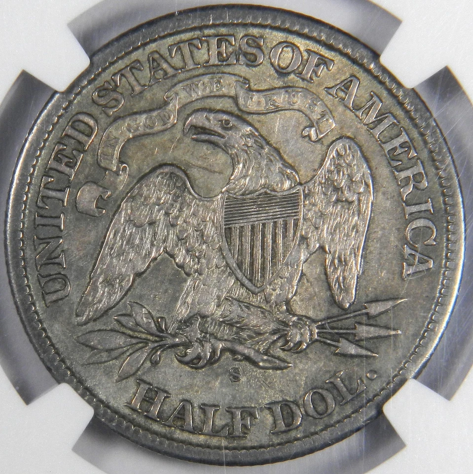 1868-S SEATED LIBERTY HALF DOLLAR ~ NGC XF45 ~ NICE AND ORIGINAL! - Image 3 of 4