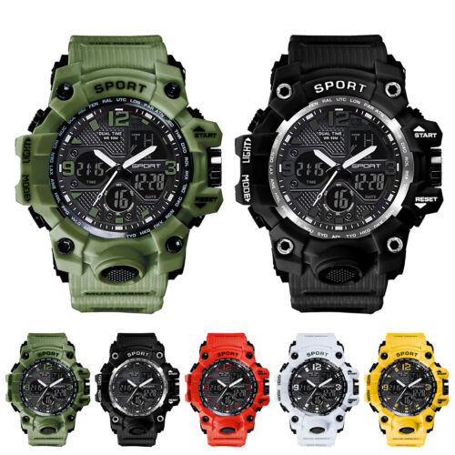 Mens Electronic Watch Sport Military Analog Quartz Digital Wrist Watches AU - Picture 1 of 16