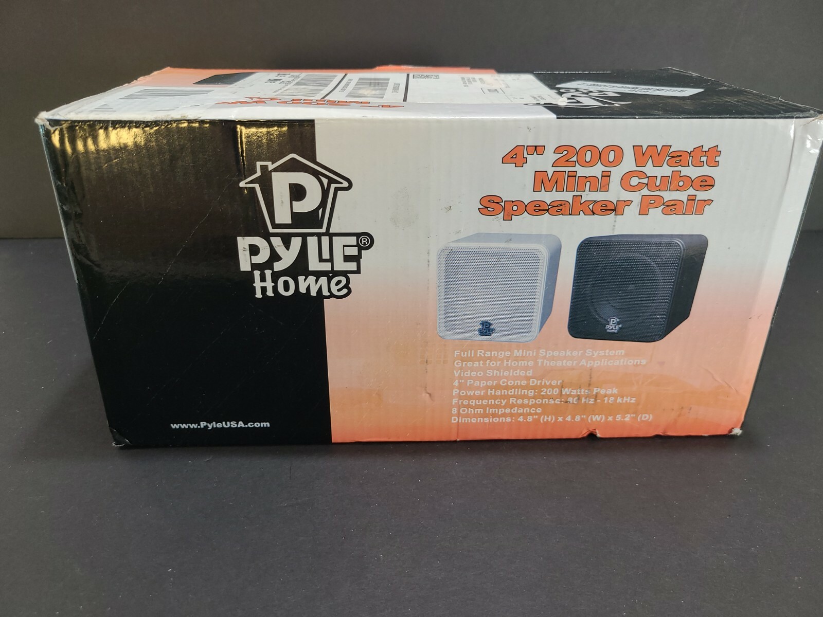 特価 Pyle Home 4” Mini Cube Bookshelf SpeakersPaper Cone Driver, 200