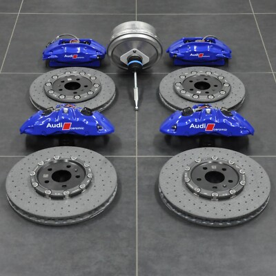OEM Audi R8 2007-2024 Carbon Ceramic Brake Kit Front and Rear with BLUE ...
