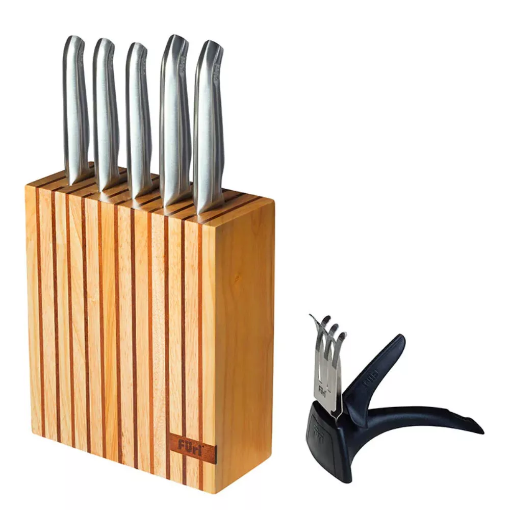 Knife Block Rubberwood - Knife Holder - Knife Block Without Knives