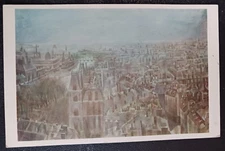 vtg postcard Loren Maelver Paris painting art unposted Jaffe Heliochrome