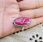 Big Ruby Stone Ring 925 Sterling Silver Ring Handmade Statement Ring For Women