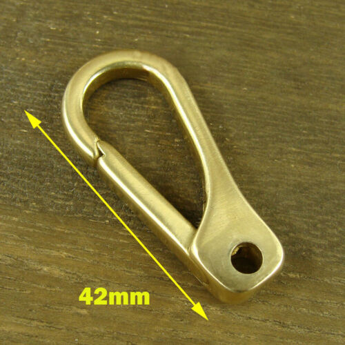 Brass Key Chain Ring Belt Snap Hook Clip + U Shackle For Fob Wallet Chain USA - Picture 4 of 7