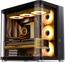 TK-2 Black ATX Mid-Tower PC Case with Hyperboloid Glass  Separated Structure