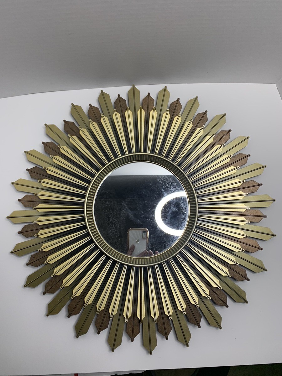 MCM Sunburst Gold & Bronze Mirror Wall Hanging Living room Office