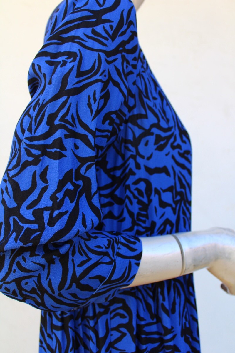 ZARA BLUE ANIMAL PRINT DRESS NWT SIZE SMALL | eBay