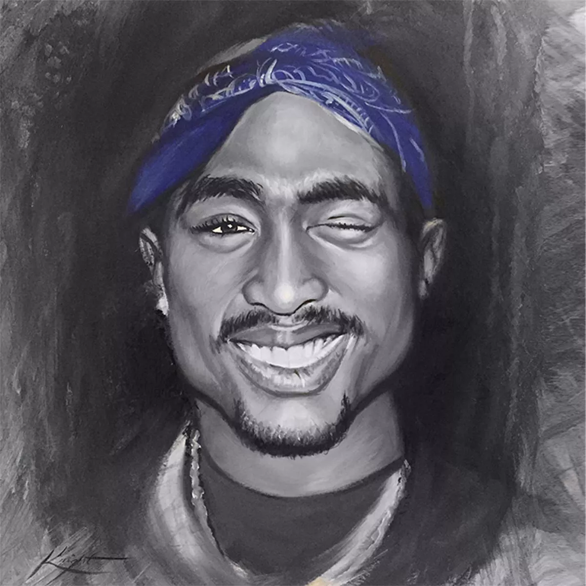 2pac Painting Tupac Shakur Artwork Signed Stretched Canvas Print