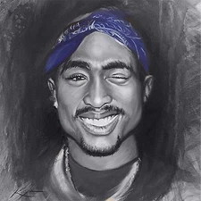 2pac Painting Tupac Shakur Artwork Signed Stretched Canvas Print