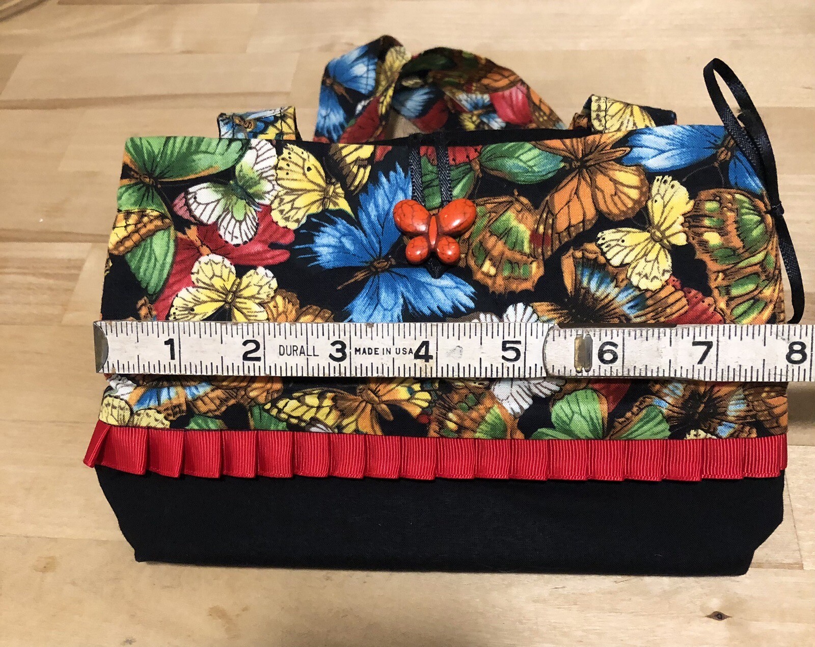 Small Multicolor Butterfly Pattern Cloth Purse - image 9