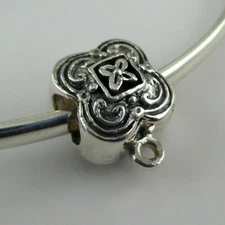 Sterling Silver FOUR LEAF CLOVER Charm Bead SHAMROCK St Patrick's Day GOOD LUCK